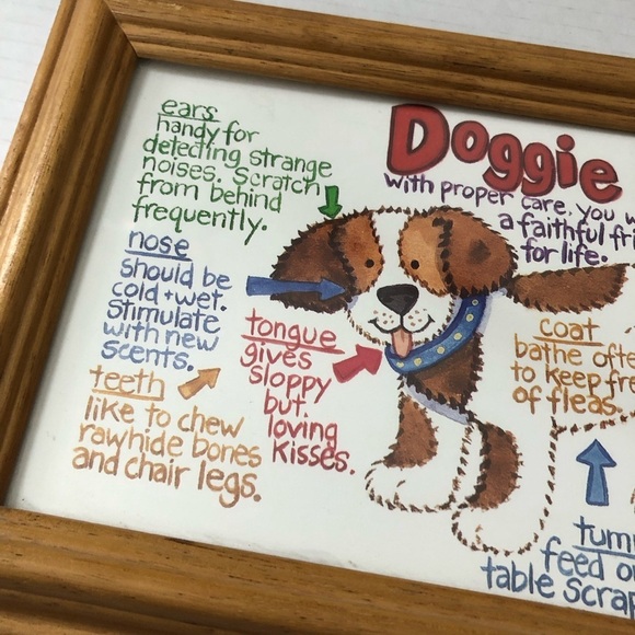 Vtg Dog Artwork Framed - Picture 5 of 9